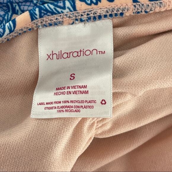 Xhilaration Women's Floral Blue Pink Ruffle Bikini Bottoms Size Small S - Picture 5 of 5